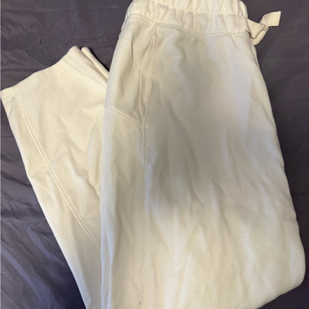 All in Motion - Cream Ribbed Drawstring Sweatpants